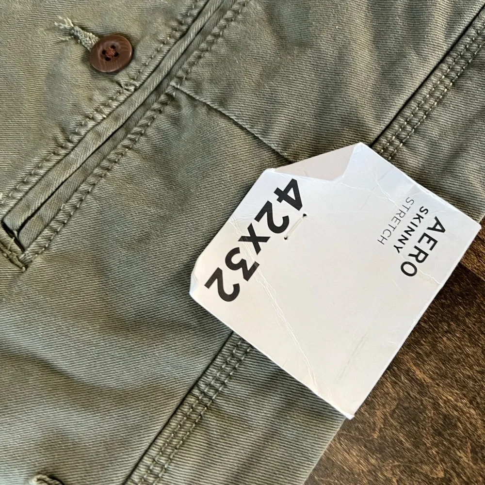 Aeropostale Skinny Stretch Camo Green Chino Pants 42x32